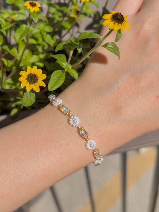 Crystal White Camellia Bracelet