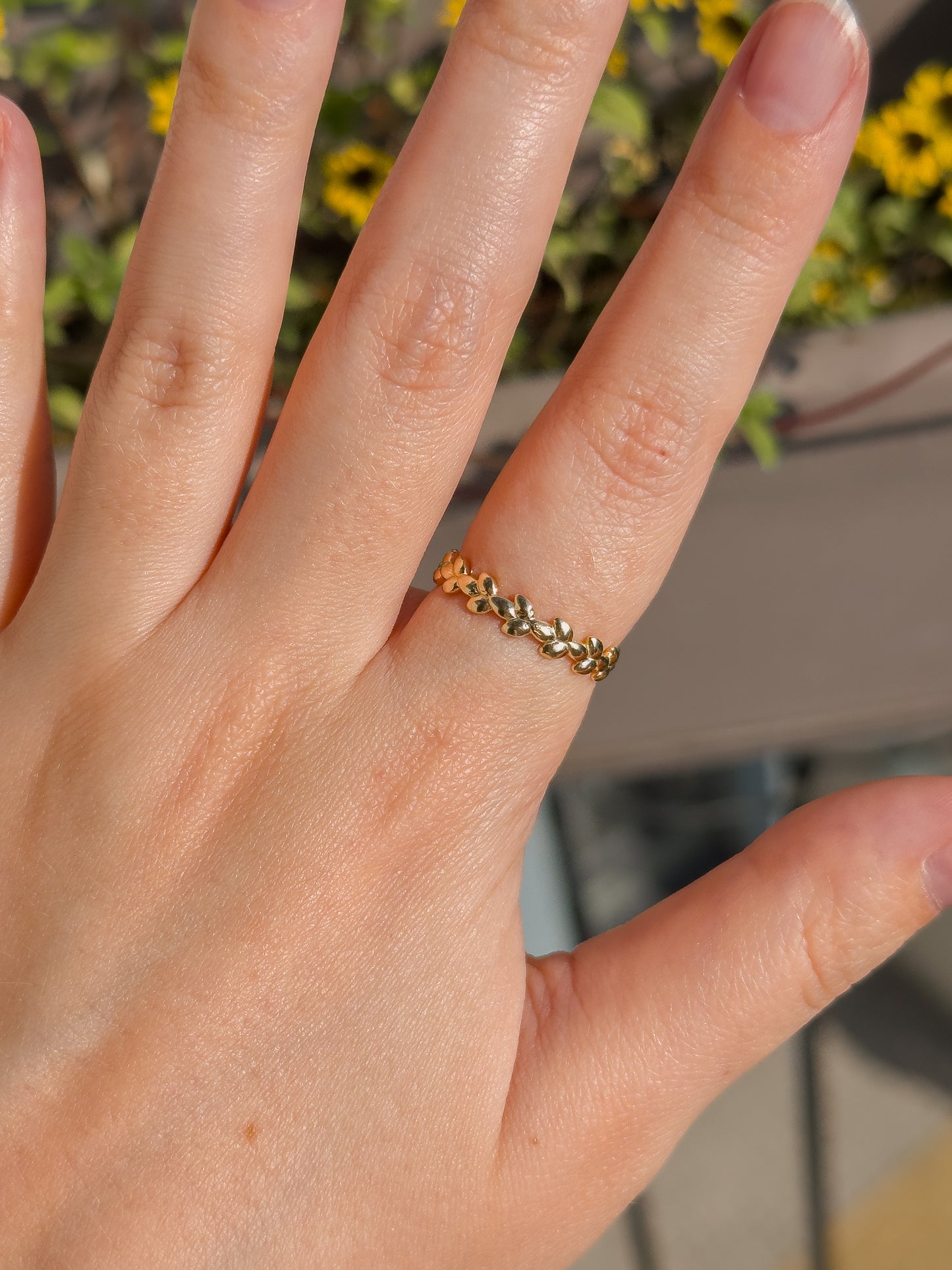 Lily of the Valley Leaf Ring