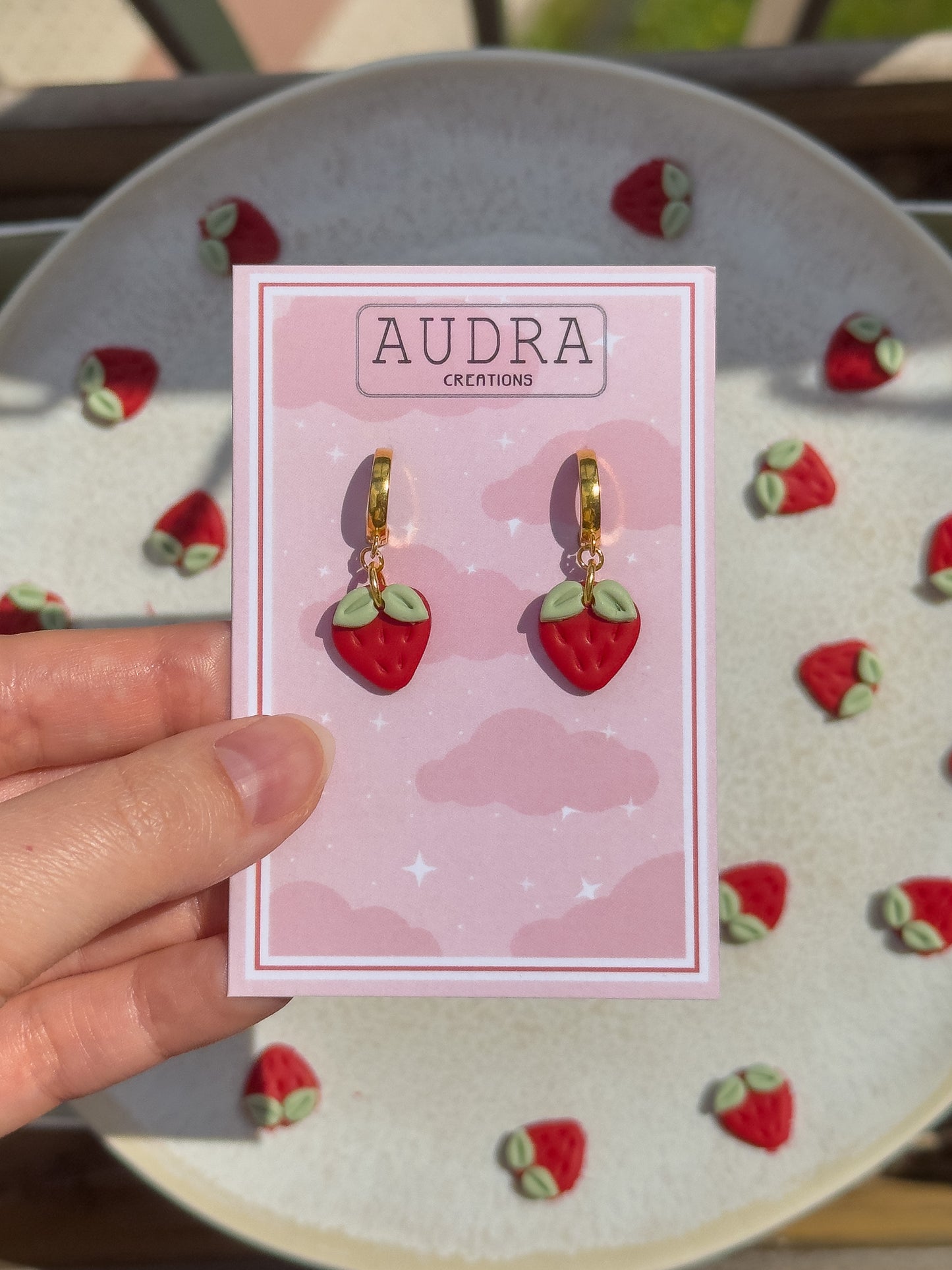 Strawberry Hoop Earrings