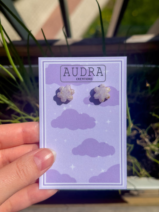 Purple Sakura Stud Earrings