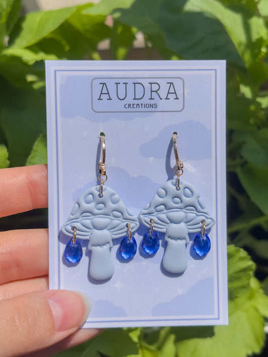 Crystal Mushroom Earrings