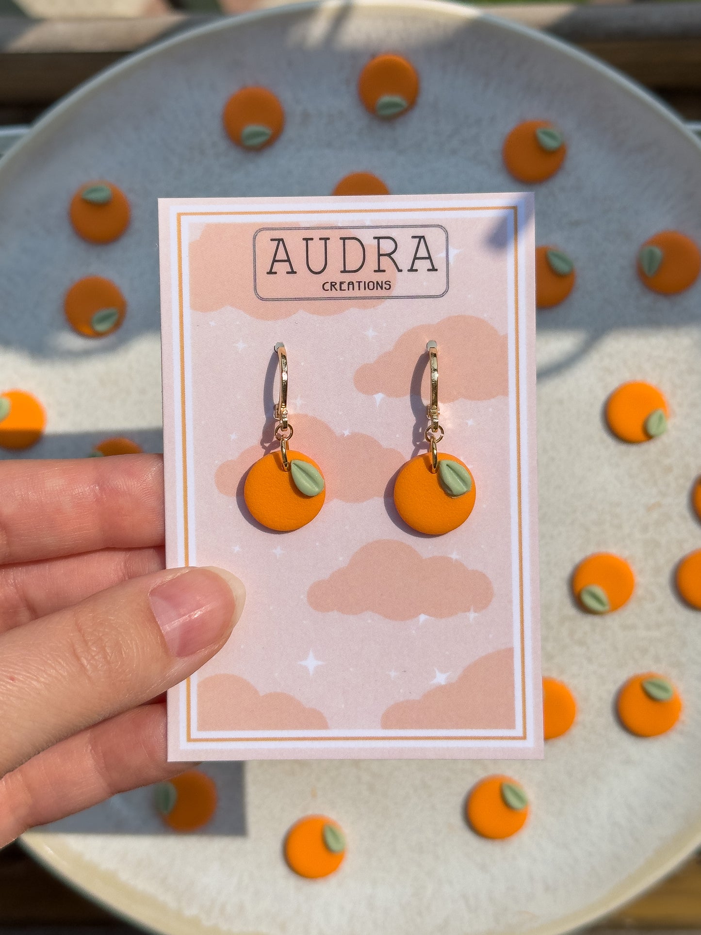 Orange Hoop Earrings