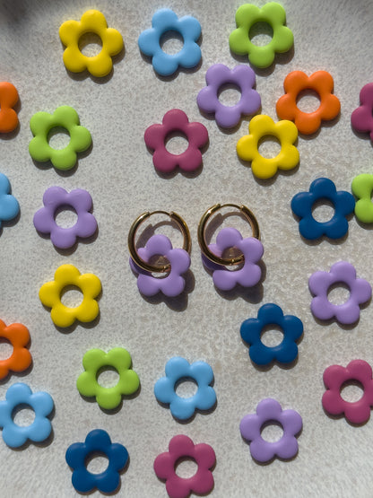 60's Daisy Hoop Earrings