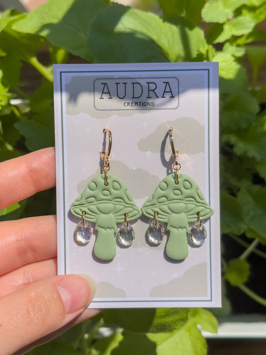 Crystal Mushroom Earrings