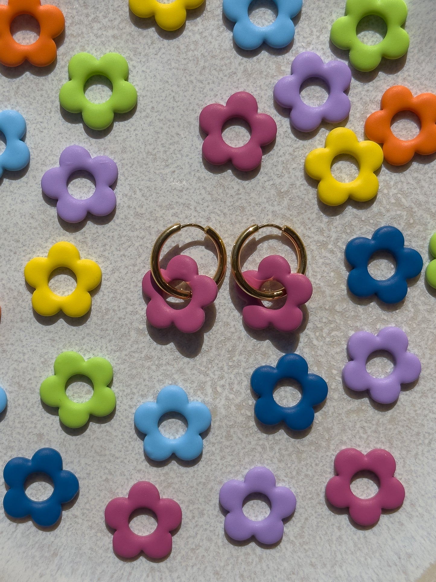 60's Daisy Hoop Earrings